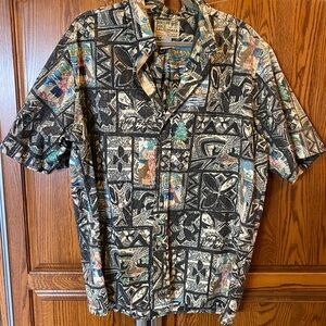 Reyn Spooner Mele Kalikimaka Santa Hawaiian shirt Limited issue Full Button